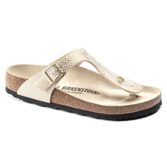 Birkenstock Gizeh Micro Fibre in Shiny Python Eggshell Size 39 - Picture 7 of 10